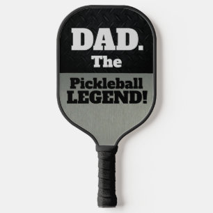 Dad The Legend Funny Smack Talk Black Silver Game Pickleball Paddle