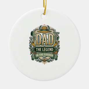 Dad The Legend in the Garden Vintage Gardening Des Ceramic Tree Decoration