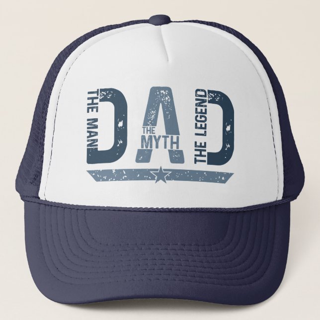 "DAD The Man Mith Legend" Father's Day Gift Trucker Hat (Front)