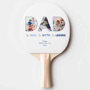 DAD The Man Myth Legend Blue Gradient Photo Ping Pong Paddle