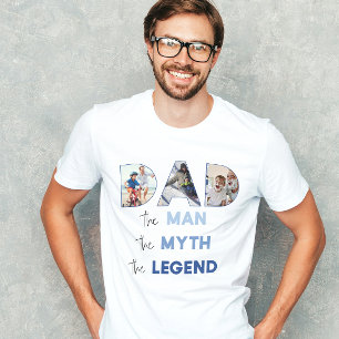 DAD The Man Myth Legend Blue Gradient Photo T-Shirt