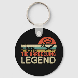 Dad the man the myth the barbecuing legend key ring