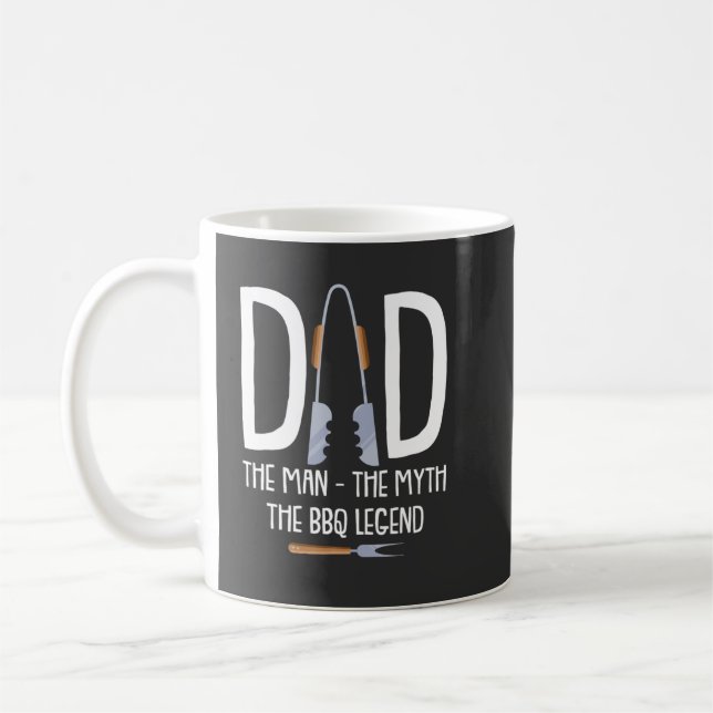 Dad The Man The Myth The BBQ Legend Funny Barbecue Coffee Mug (Left)