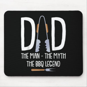 Dad The Man The Myth The Bbq Legend Funny Barbecue Mouse Mat