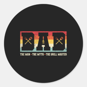 Dad The Man The Myth The Grill Master Bbq Party Fa Classic Round Sticker