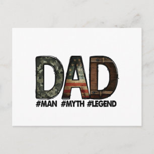 Dad - the man, the myth, the legend Dad; father; f Holiday Postcard