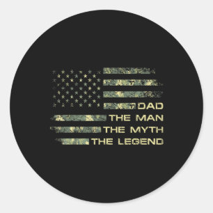 Dad The Man The Myth The Legend Fathers Day Camo U Classic Round Sticker