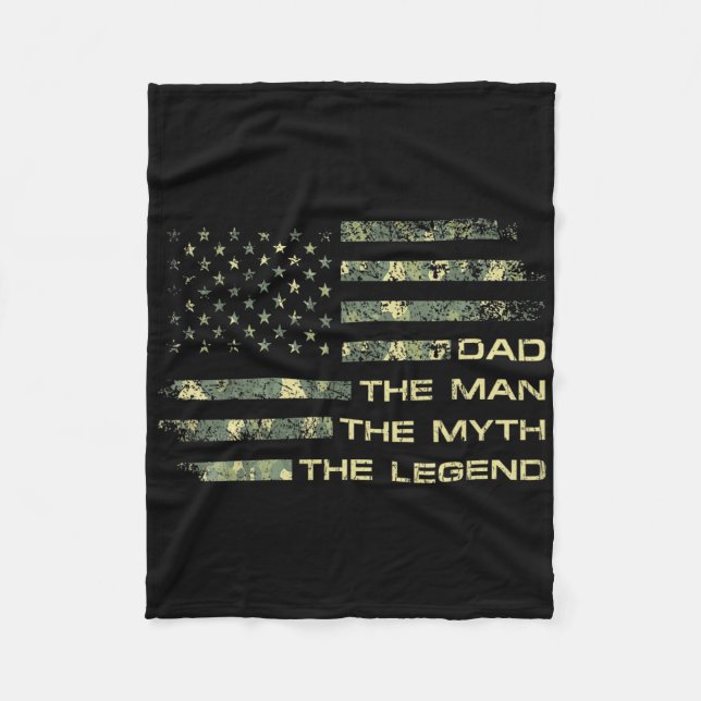 Dad The Man The Myth The Legend Fathers Day Camo U Fleece Blanket (Front)