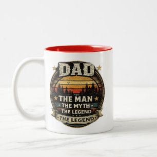 Dad The Man The Myth The Legend Funny Father Gift  Two-Tone Coffee Mug