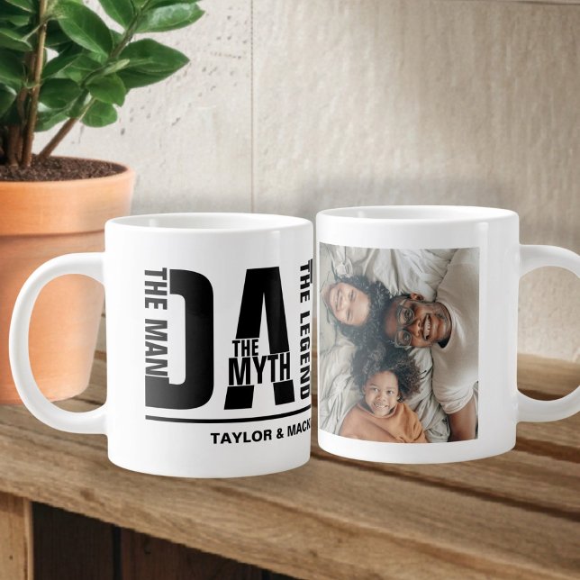 Dad The Man The Myth The Legend Personalised Large Coffee Mug (Dad The Man The Myth The Legend Personalized Giant Coffee Mug by Ricaso. Add your photo and text)