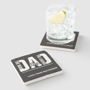 Dad The Man The Myth The Legend Personalised Stone Coaster