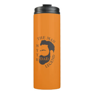 Dad the man, the myth, the legend text orange thermal tumbler