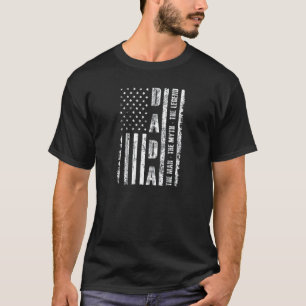 Dad The Man The Myth The Legend Us Flag Fathers Da T-Shirt