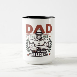 Dad The Man The Myth The Legend Vintage Superhero Mug