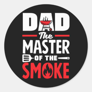 Dad The Master Of The Smoke Father's Day Bbq Classic Round Sticker