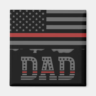 Dad Thin Red Line Firefighter Dad Gifts Magnet