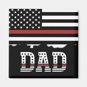 Dad Thin Red Line Firefighter Dad Gifts Magnet