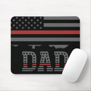 Dad Thin Red Line Firefighter Dad Gifts Mouse Mat