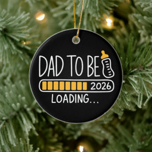 Dad To Be 2026 Promoted to Daddy New Father  Ceramic Tree Decoration