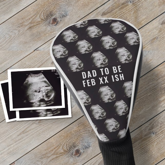 Dad to Be Ultrasound Photo Golf Head Cover (Creator Uploaded)