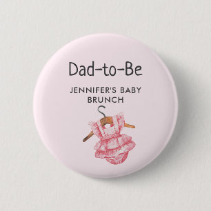 Dad-to-Be Vintage Baby Dress Shower/Brunch 6 Cm Round Badge