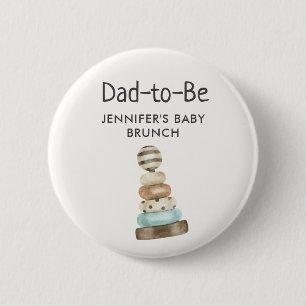 Dad-to-Be Vintage Stack Toy Baby Shower/Brunch 6 Cm Round Badge
