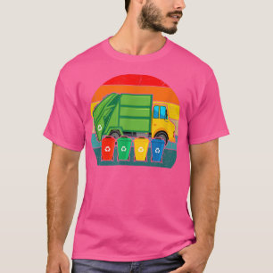 Dad Truck Green Vintage Recycling Truck Garbage Fu T-Shirt