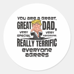 Dad Trump Gifts For Birthday Christmas Fathers Day Classic Round Sticker