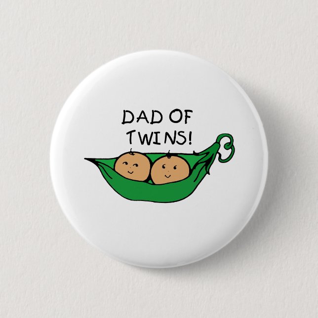 Dad Twin Pod 6 Cm Round Badge (Front)
