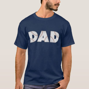Dad Typography Baseball Simple Funny Cute T-Shirt