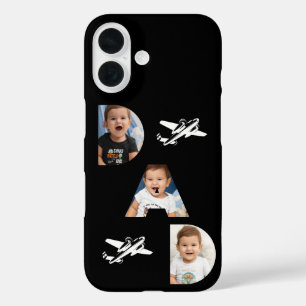 DAD Typography, Photo Gifts, Black,Minimalist iPhone 16 Case