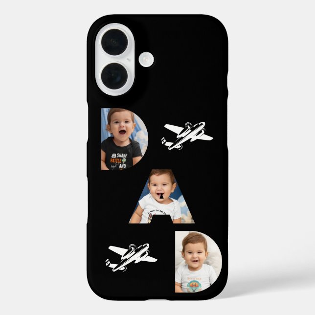 DAD Typography, Photo Gifts, Black,Minimalist Case-Mate iPhone Case (Back)