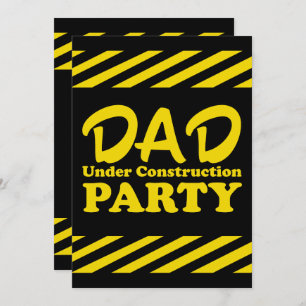 Dad Under Construction Party Invitation