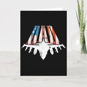 Dad Us American Flag Air Fighter Jet Fathers Day 4 Card