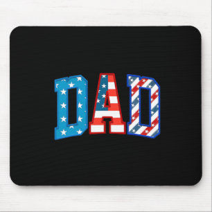 Dad Usa American Flag Freedom Patriotic Happy 4th Mouse Mat