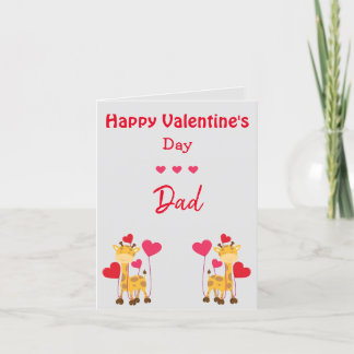 Dad Valentine's Day Giraffe Holiday Card