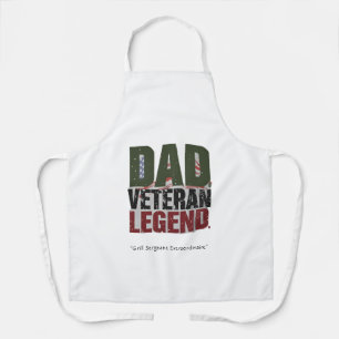 Dad Veteran Legend Apron – BBQ Hero Gift