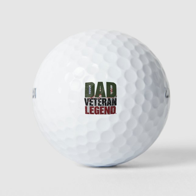 Dad Veteran Legend Golf Balls – Cool Gift for Dad (Front)