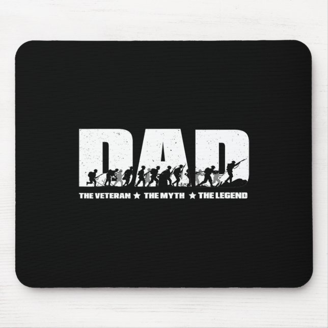 Dad Veteran Myth Legend Fathers Day Dad Grandpa Ve Mouse Mat (Front)