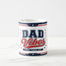 Dad Vibes Red Navy Retro 2 Photo Design