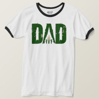 DAD Walking with Kids Ringer T-Shirt