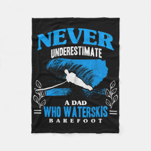 Dad Waterskis Refoot Wave Lover Athletes Water Ski Fleece Blanket