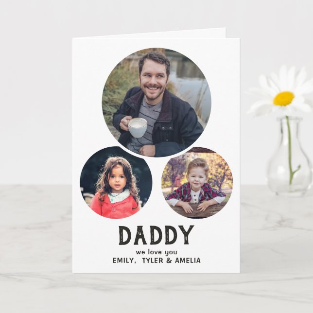 Dad we love you 3 Photos Father`s Day Card (Small Plant)