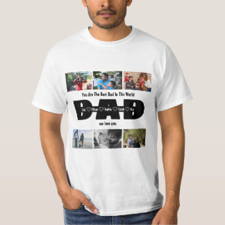 Dad, We Love You – Fathers Day 6 Photo Collage T-Shirt