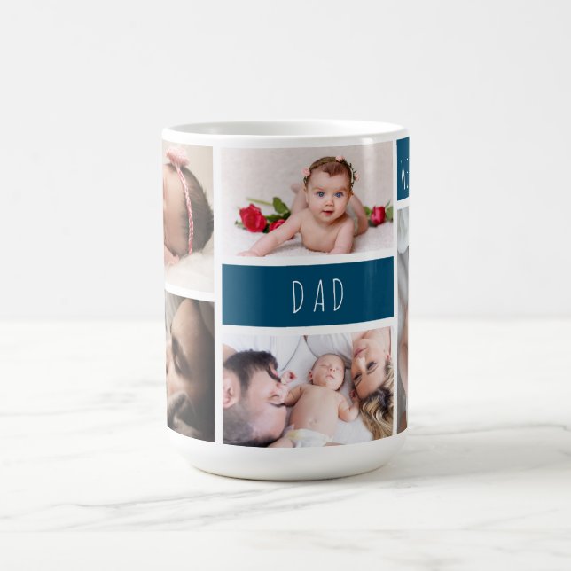 Dad We Love You Photo Collage Coffee Mug (Center)