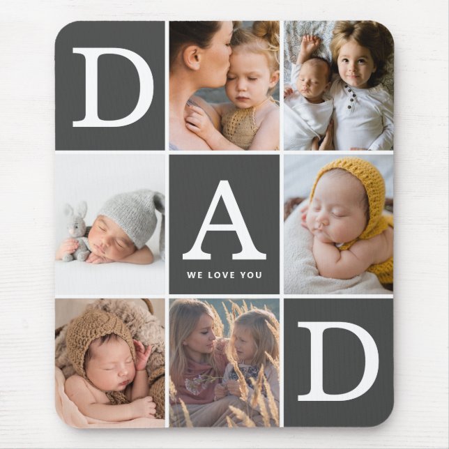 Dad We Love You Photo Collage Mouse Mat (Front)