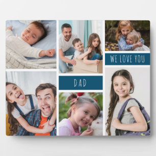 Dad We Love You Photo Collage Plaque
