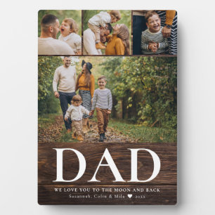 DAD We love you Photo Collage Rustic Modern Father Plaque