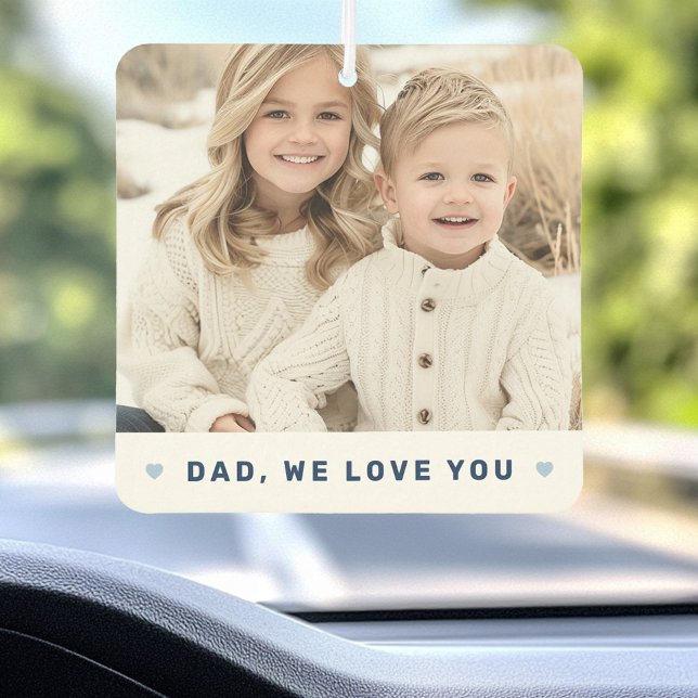 Dad we love you photo hearts blue fathers day car air freshener (Dad we love you photo hearts blue fathers day air freshener)