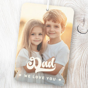 Dad we love you photo hearts text fathers day car air freshener